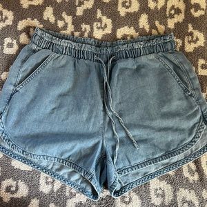 American eagle drawstring jean shorts size S